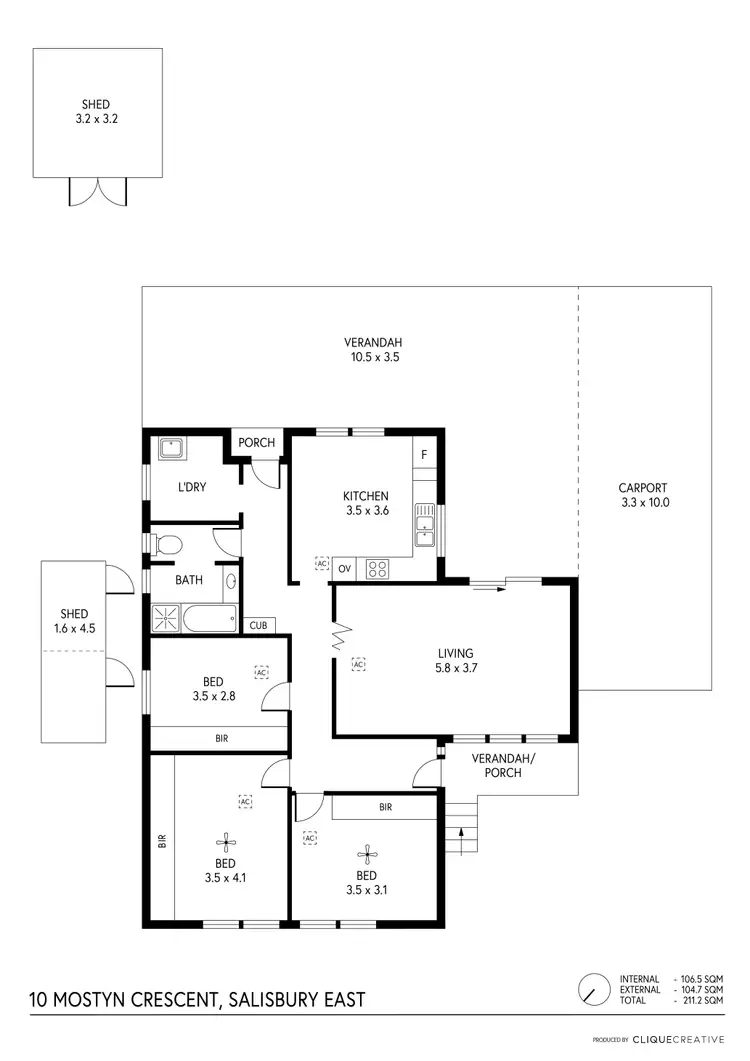 Floorplan of Homely house listing, 10 Mostyn Crescent, Salisbury East SA 5109