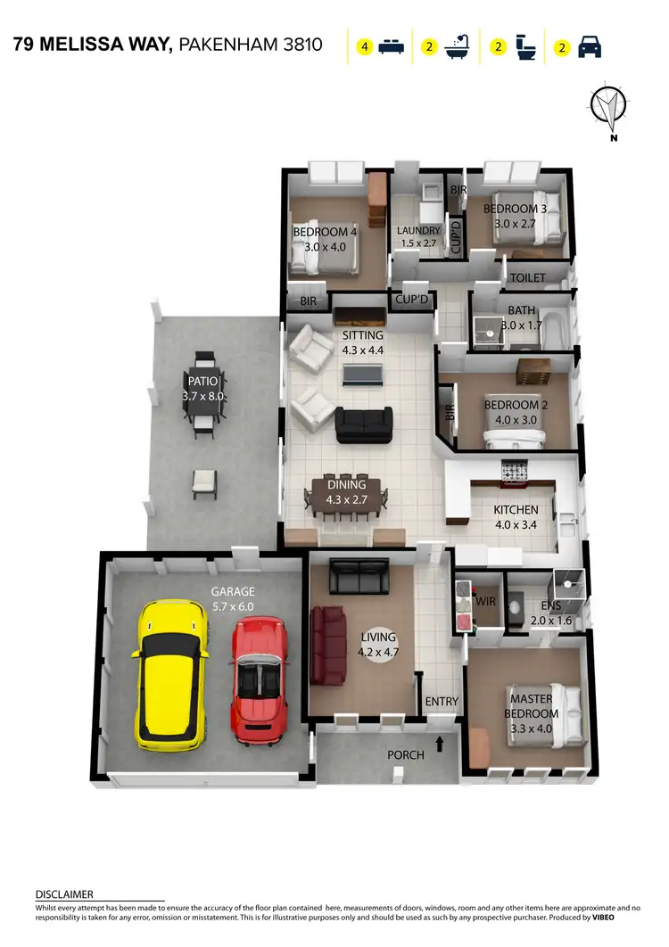 Floorplan of Homely house listing, 79 Melissa Way, Pakenham VIC 3810