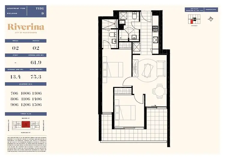 Floorplan of Homely apartment listing, 1106D/4 Tannery Walk, Footscray VIC 3011
