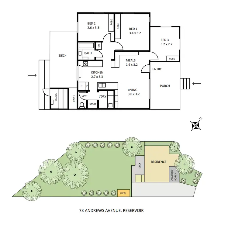 Floorplan of Homely house listing, 73 Andrews Avenue, Reservoir VIC 3073