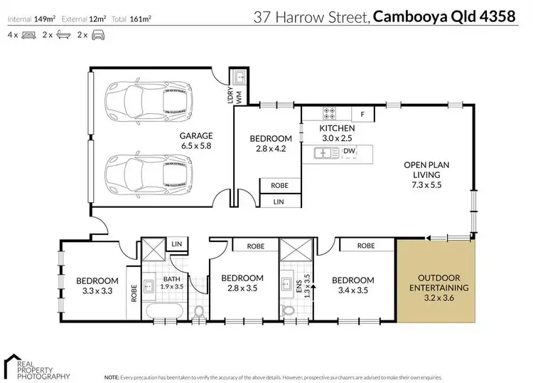 Floorplan of Homely house listing, 37 Harrow Street, Cambooya QLD 4358