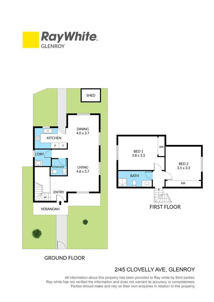 Floorplan of Homely townhouse listing, 2/45 Clovelly Avenue, Glenroy VIC 3046