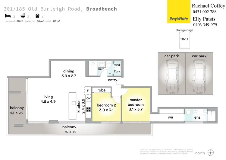 Floorplan of Homely apartment listing, 301/185 Old Burleigh Road, Broadbeach QLD 4218