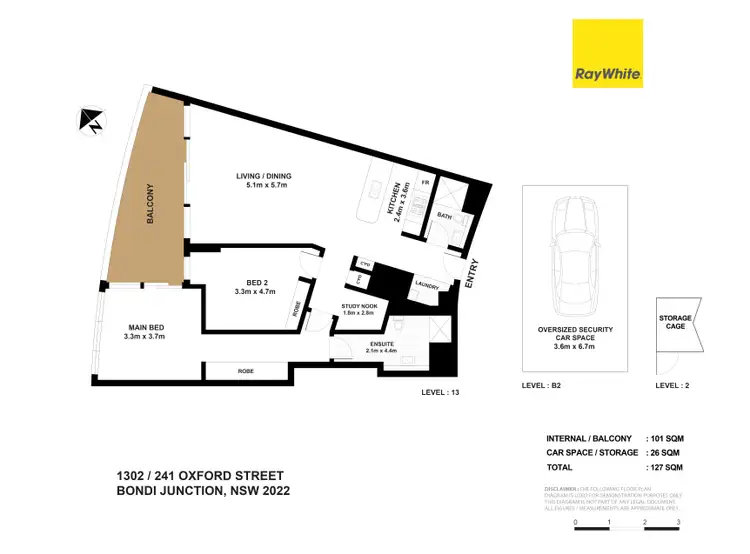 Floorplan of Homely apartment listing, 1302/241 Oxford Street, Bondi Junction NSW 2022