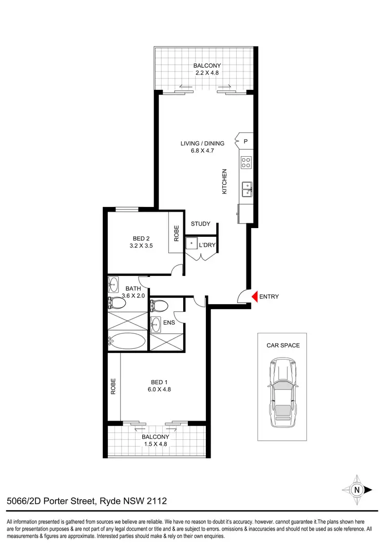 Floorplan of Homely apartment listing, 5066/2D Porter Street, Ryde NSW 2112