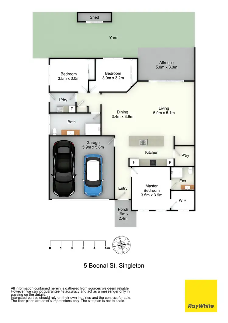 Floorplan of Homely semi-detached listing, 5 Boonal Street, Singleton NSW 2330