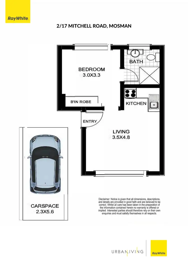 Floorplan of Homely apartment listing, 2/17 Mitchell Road, Mosman NSW 2088