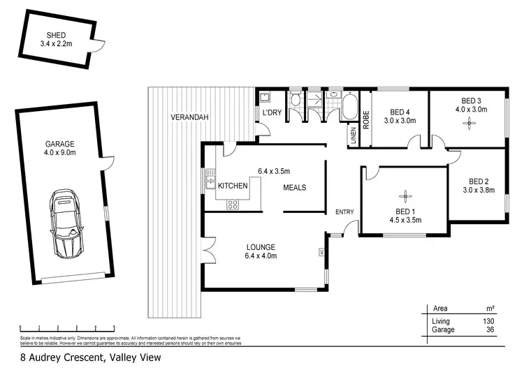 Floorplan of Homely house listing, 8 Audrey Crescent, Valley View SA 5093
