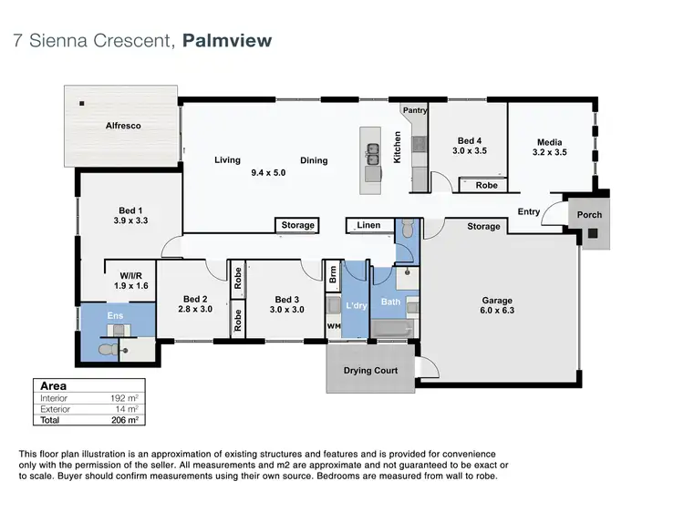Floorplan of Homely house listing, 7 Sienna Crescent, Palmview QLD 4553