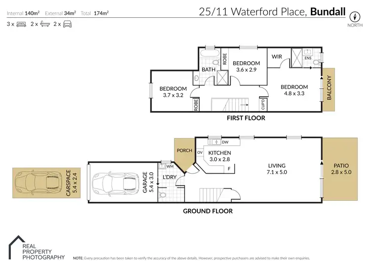 Floorplan of Homely townhouse listing, 25/11 Waterford Court, Bundall QLD 4217