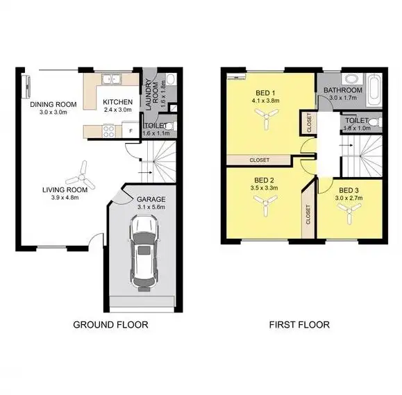 Floorplan of Homely townhouse listing, 129/2 Nicol Way, Brendale QLD 4500