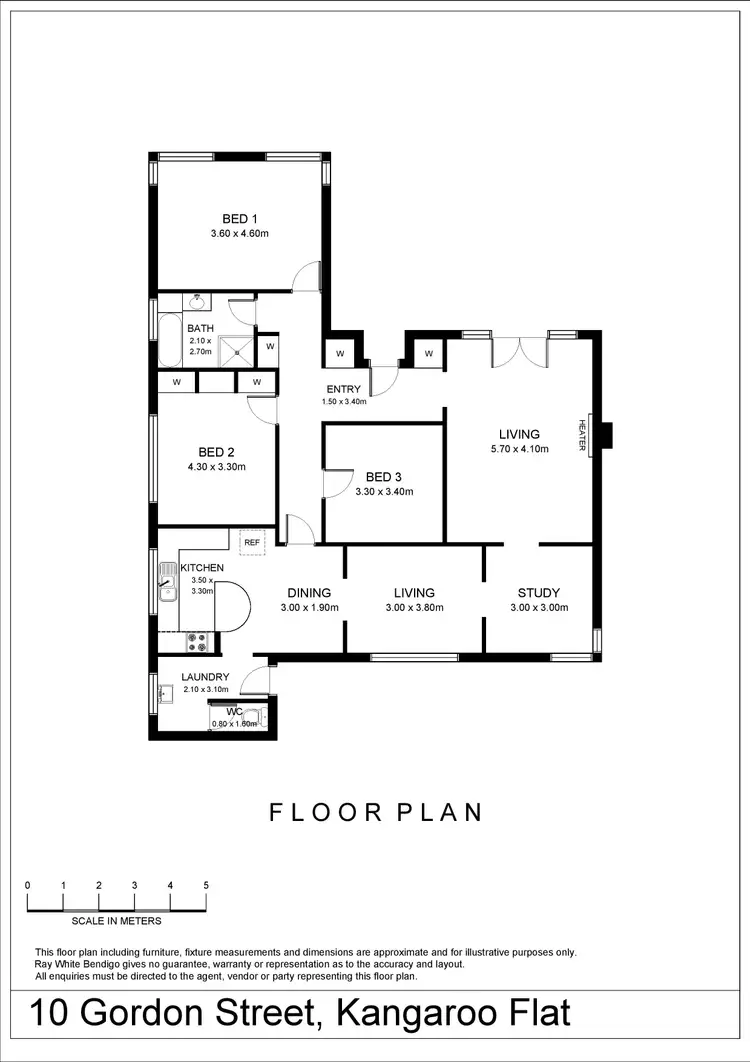 Floorplan of Homely house listing, 10 Gordon Street, Kangaroo Flat VIC 3555