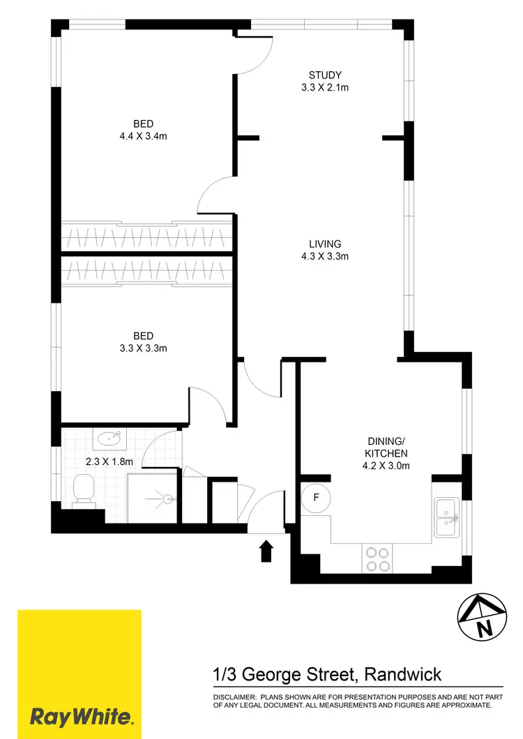 Floorplan of Homely apartment listing, 1/3 George Street, Randwick NSW 2031