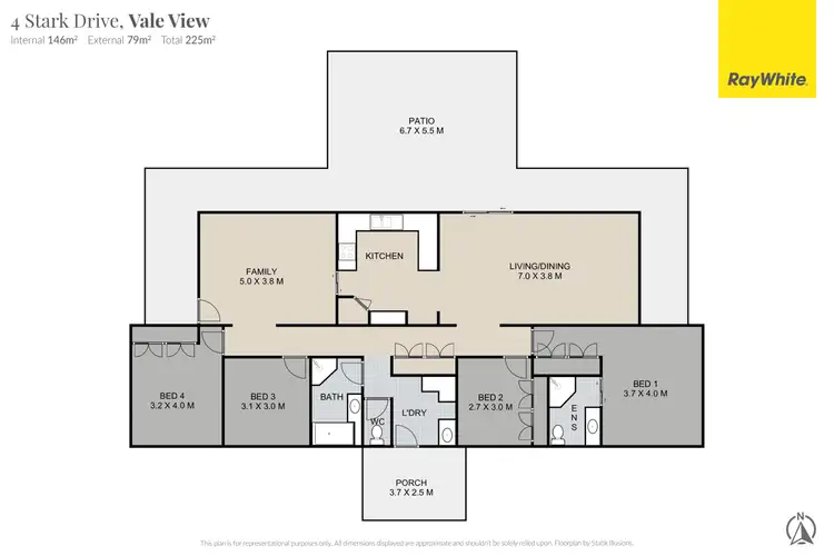 Floorplan of Homely rural property listing, 4 Stark Drive, Vale View QLD 4352