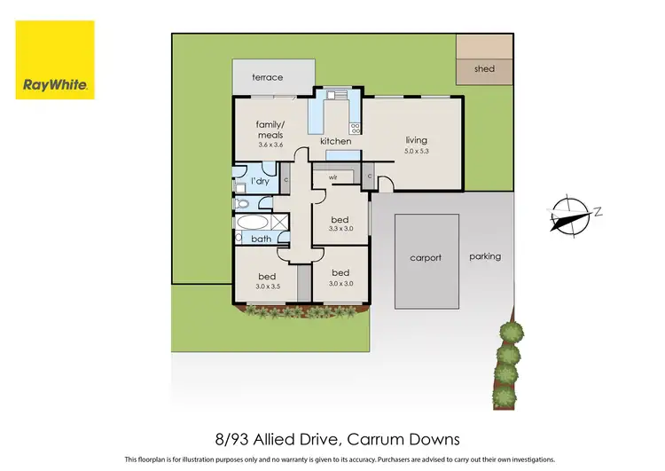 Floorplan of Homely unit listing, 8/93 Allied Drive, Carrum Downs VIC 3201