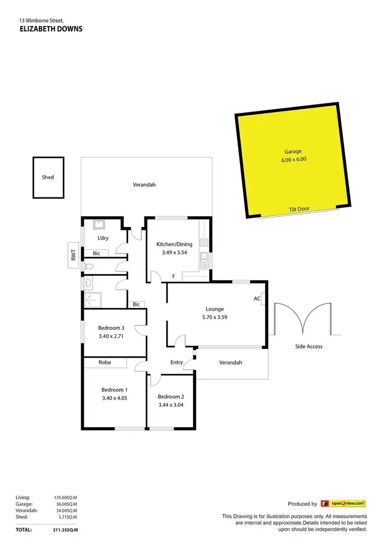 Floorplan of Homely house listing, 13 Wimborne Street, Elizabeth Downs SA 5113
