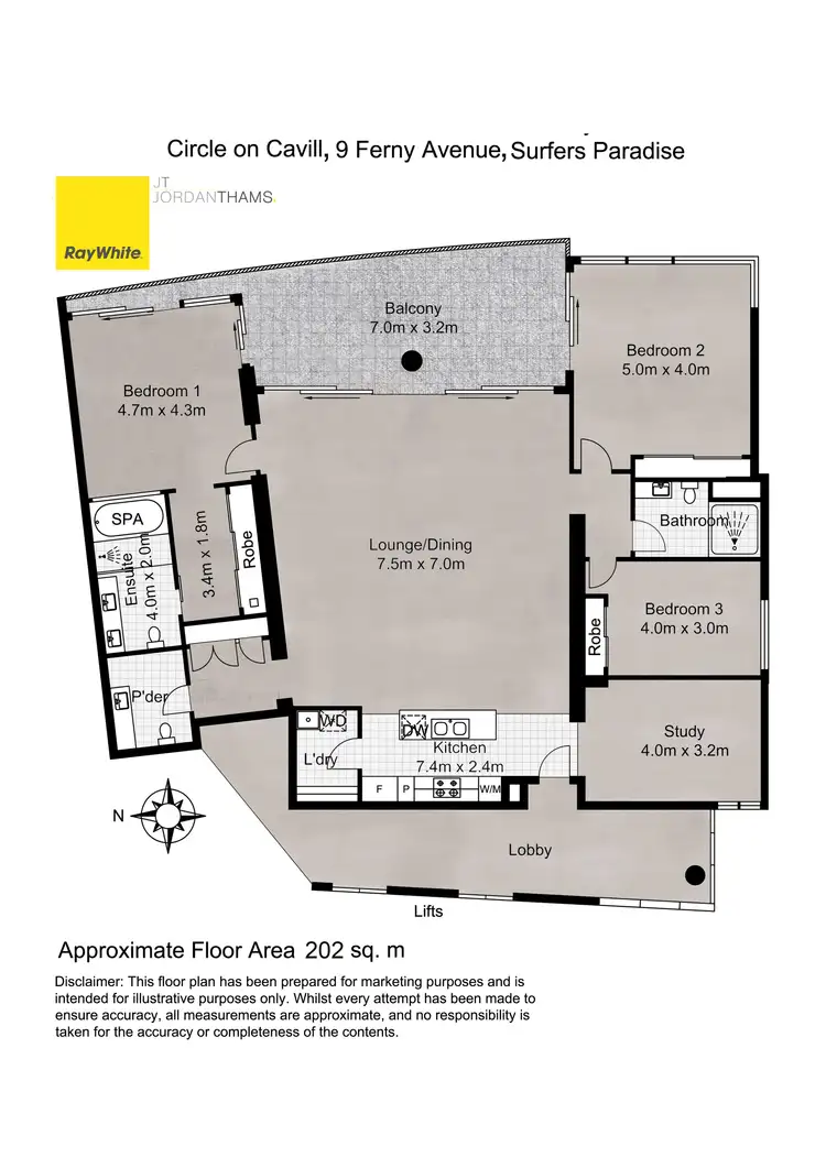 Floorplan of Homely apartment listing, 2583/9 Ferny Avenue, Surfers Paradise QLD 4217