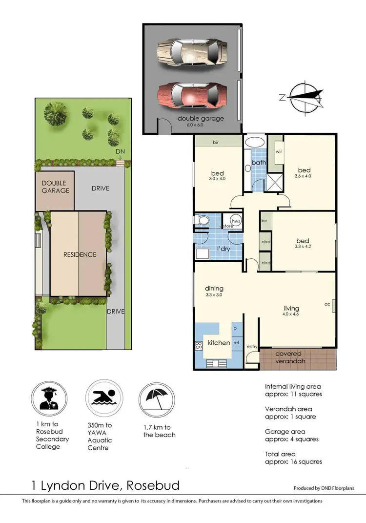 Floorplan of Homely house listing, 1 Lyndon Drive, Rosebud VIC 3939