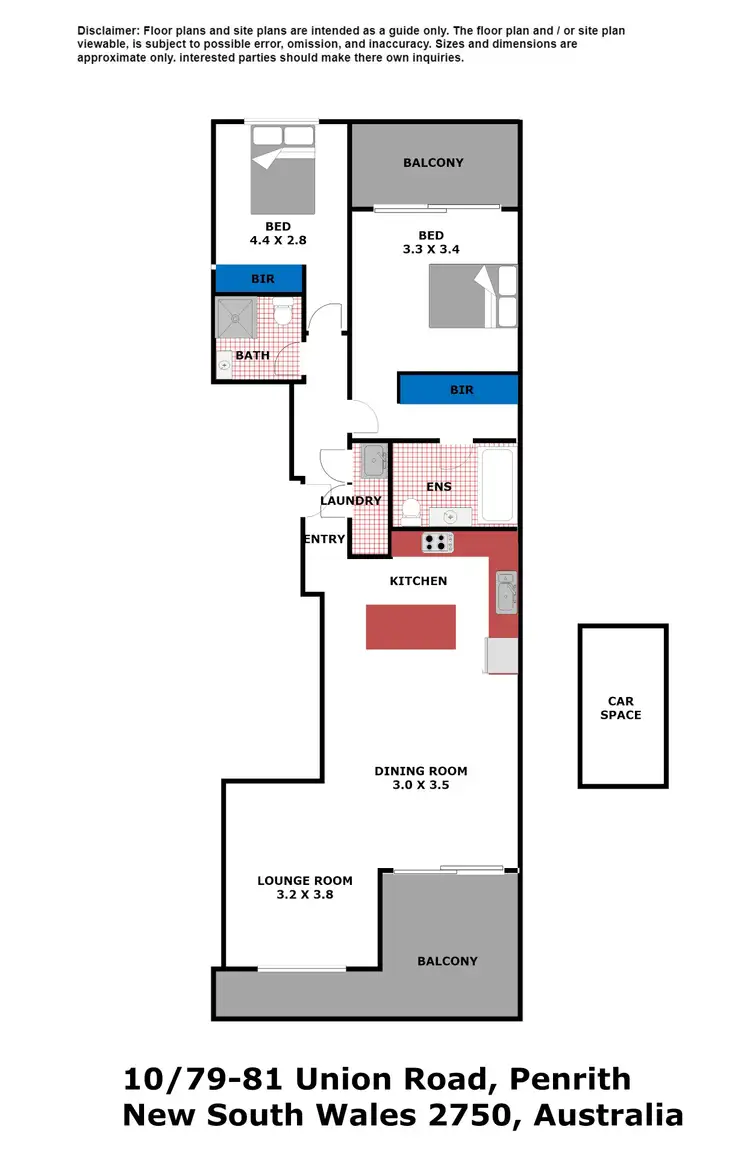 Floorplan of Homely unit listing, 10/79-81 Union Road, Penrith NSW 2750