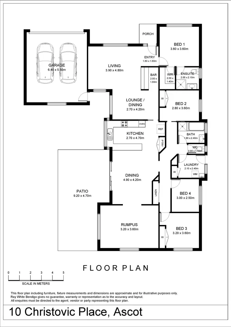 Floorplan of Homely house listing, 10 Christovic Place, Ascot VIC 3551