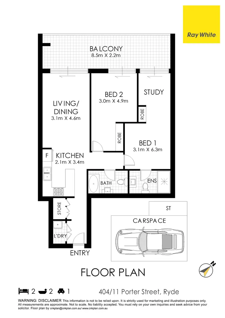 Floorplan of Homely apartment listing, 404/11 Porter Street, Ryde NSW 2112