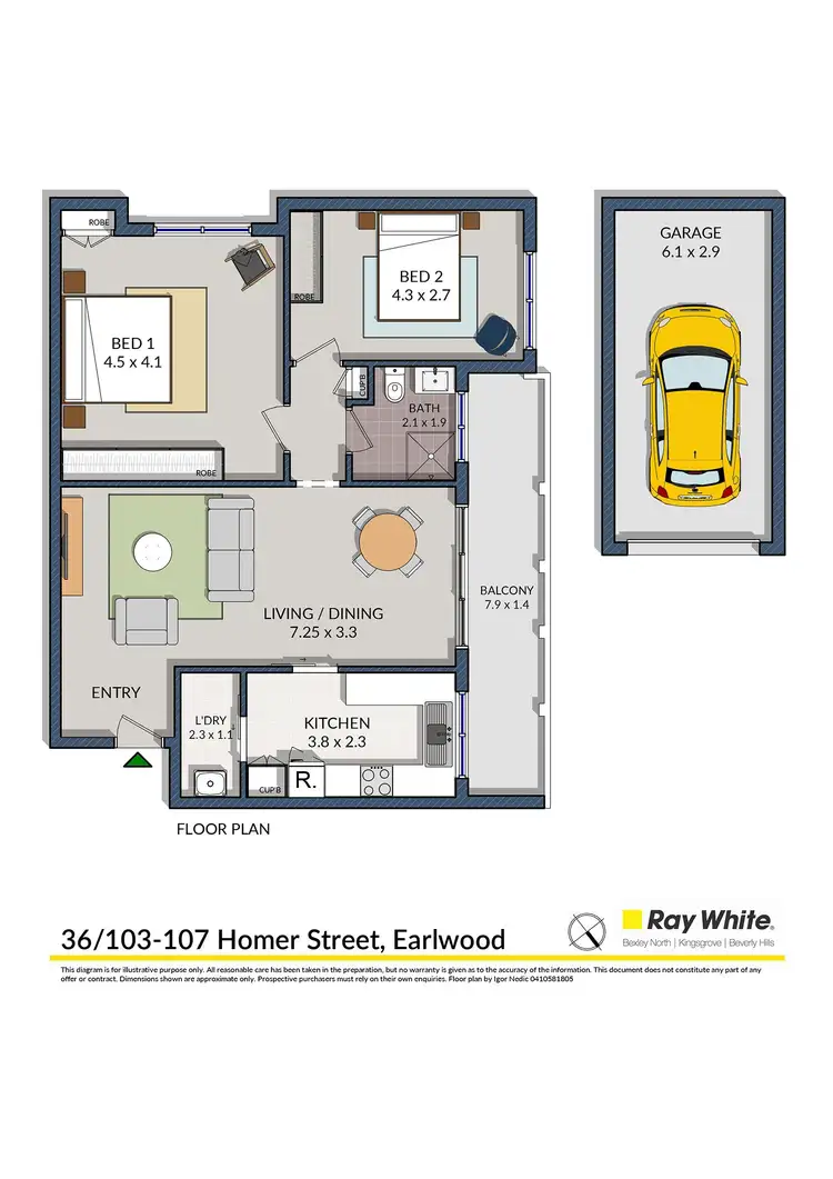 Floorplan of Homely unit listing, 36/103 Homer Street, Earlwood NSW 2206