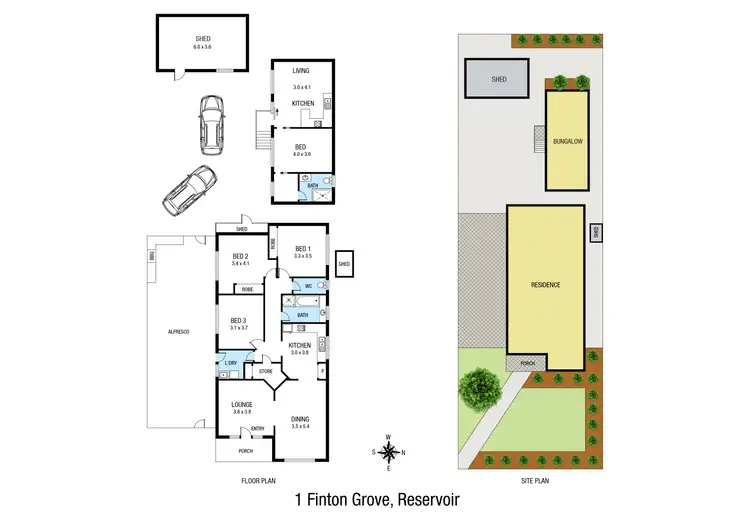 Floorplan of Homely house listing, 1 Finton Grove, Reservoir VIC 3073