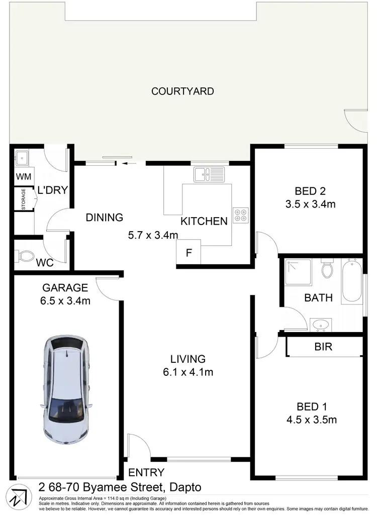 Floorplan of Homely villa listing, 2/68-70 Byamee Street, Dapto NSW 2530