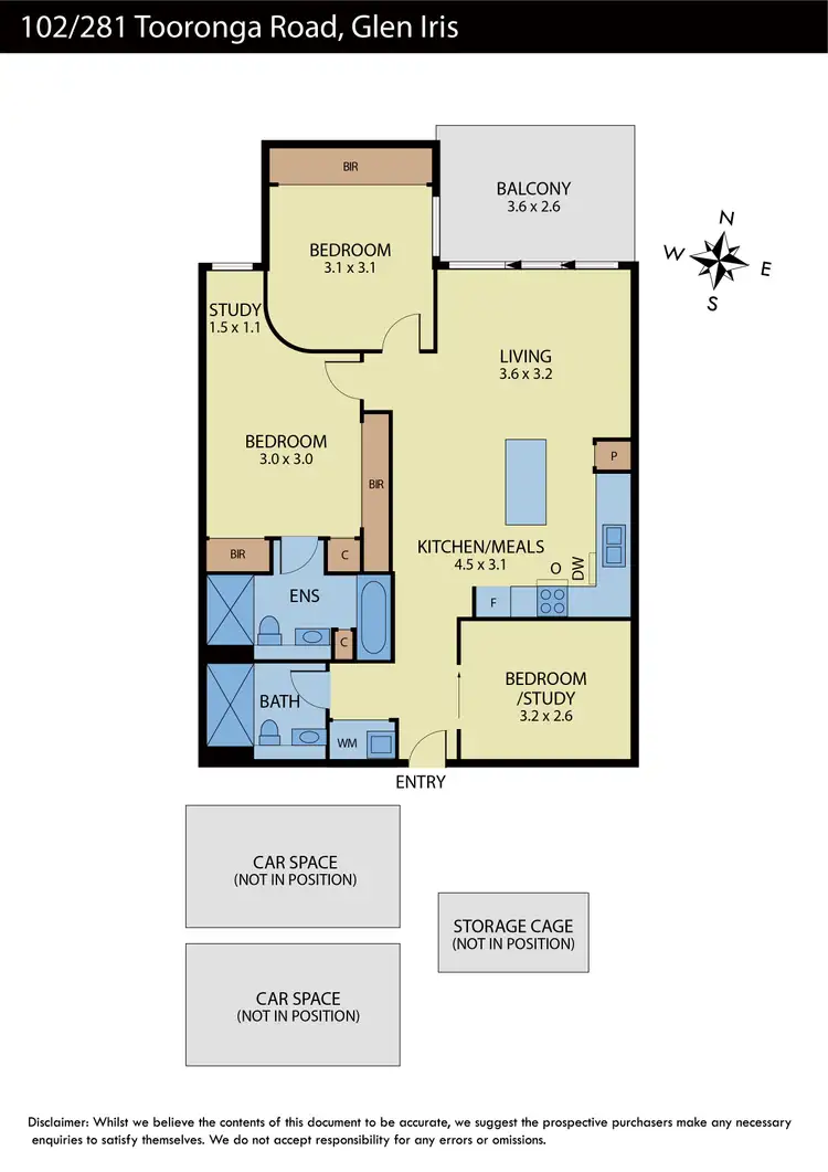 Floorplan of Homely apartment listing, 102/281 Tooronga Road, Glen Iris VIC 3146