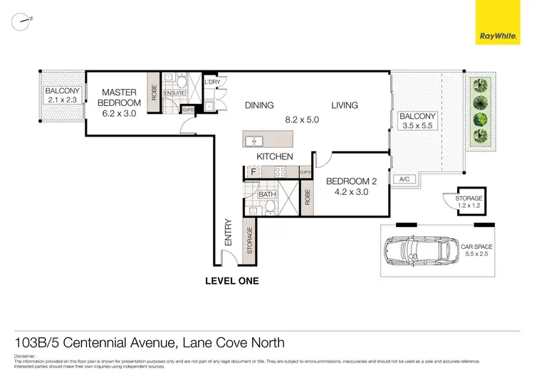 Floorplan of Homely unit listing, 103B/5 Centennial Avenue, Lane Cove NSW 2066