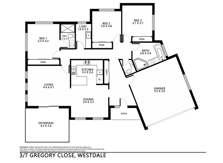 Floorplan of Homely house listing, 3/7 Gregory Close, Tamworth NSW 2340