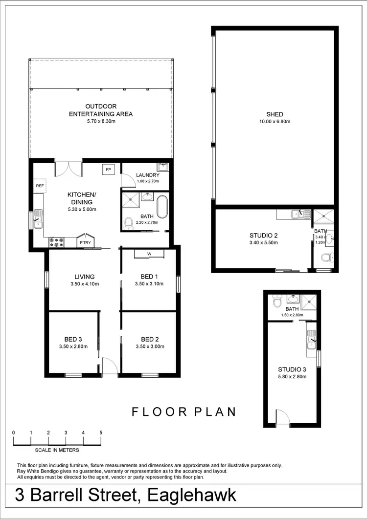 Floorplan of Homely house listing, 3 Barrell Street, Eaglehawk VIC 3556