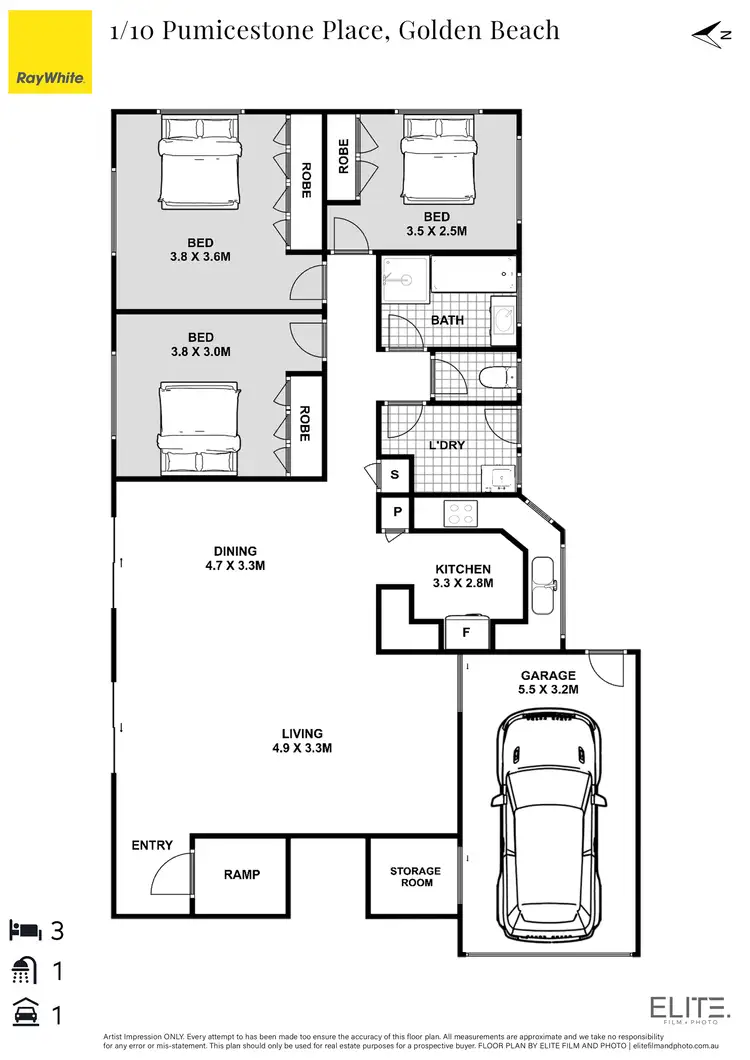 Floorplan of Homely house listing, 1/10 Pumicestone Place, Golden Beach QLD 4551