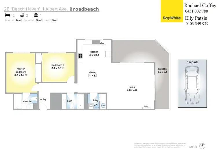 Floorplan of Homely apartment listing, 2B/1 Albert Avenue, Broadbeach QLD 4218