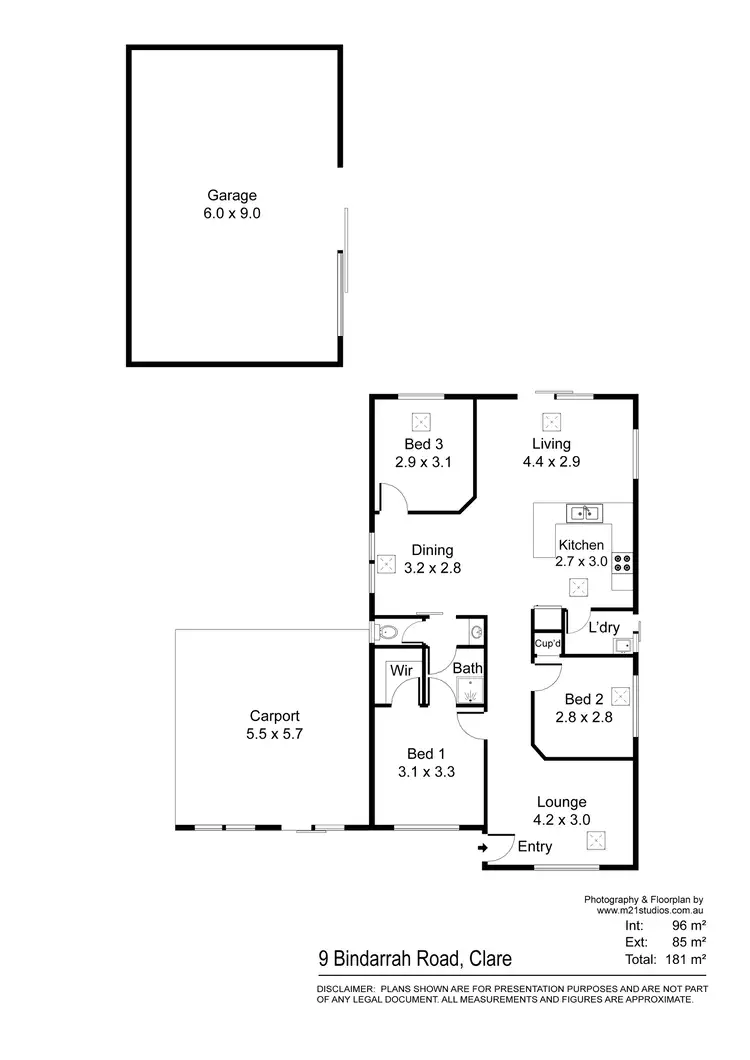 Floorplan of Homely house listing, 9 Bindarrah Road, Clare SA 5453
