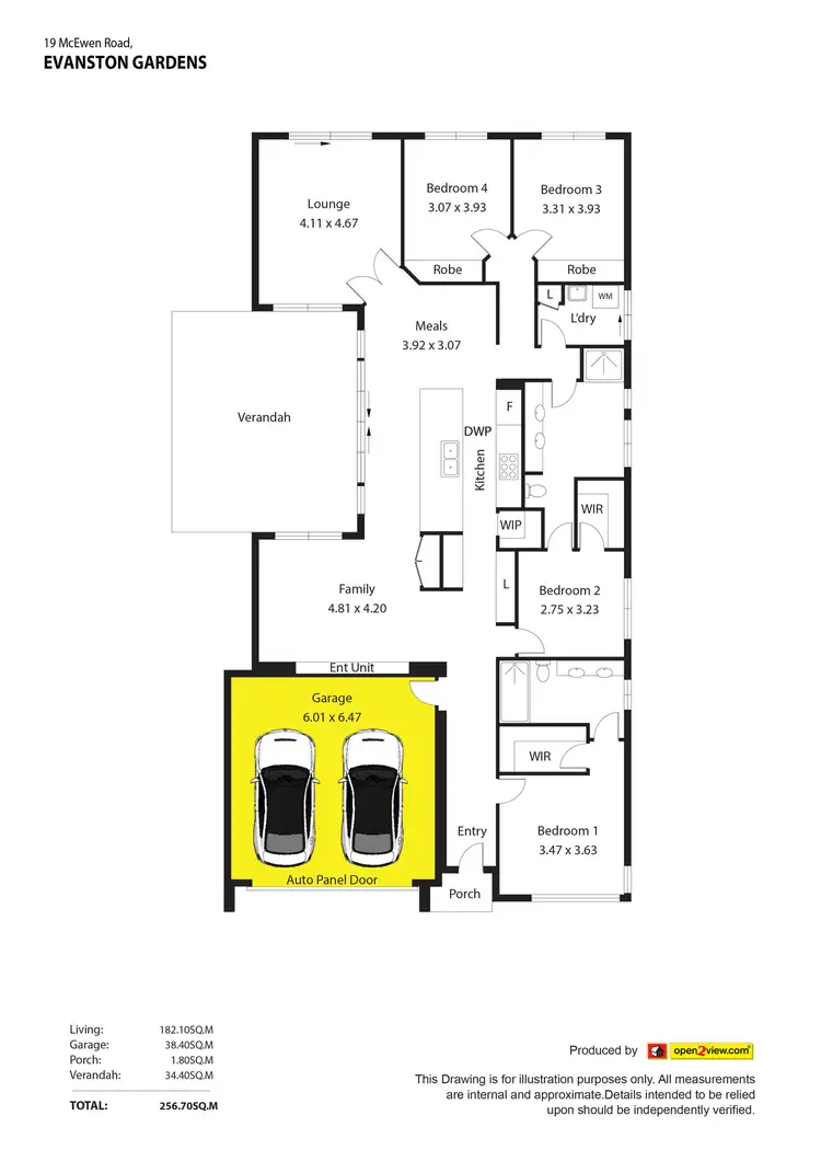 Floorplan of Homely house listing, 19 McEwen Road, Evanston Gardens SA 5116