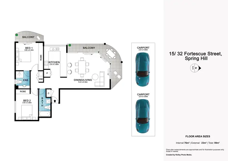 Floorplan of Homely apartment listing, 15/32 Fortescue Street, Spring Hill QLD 4000