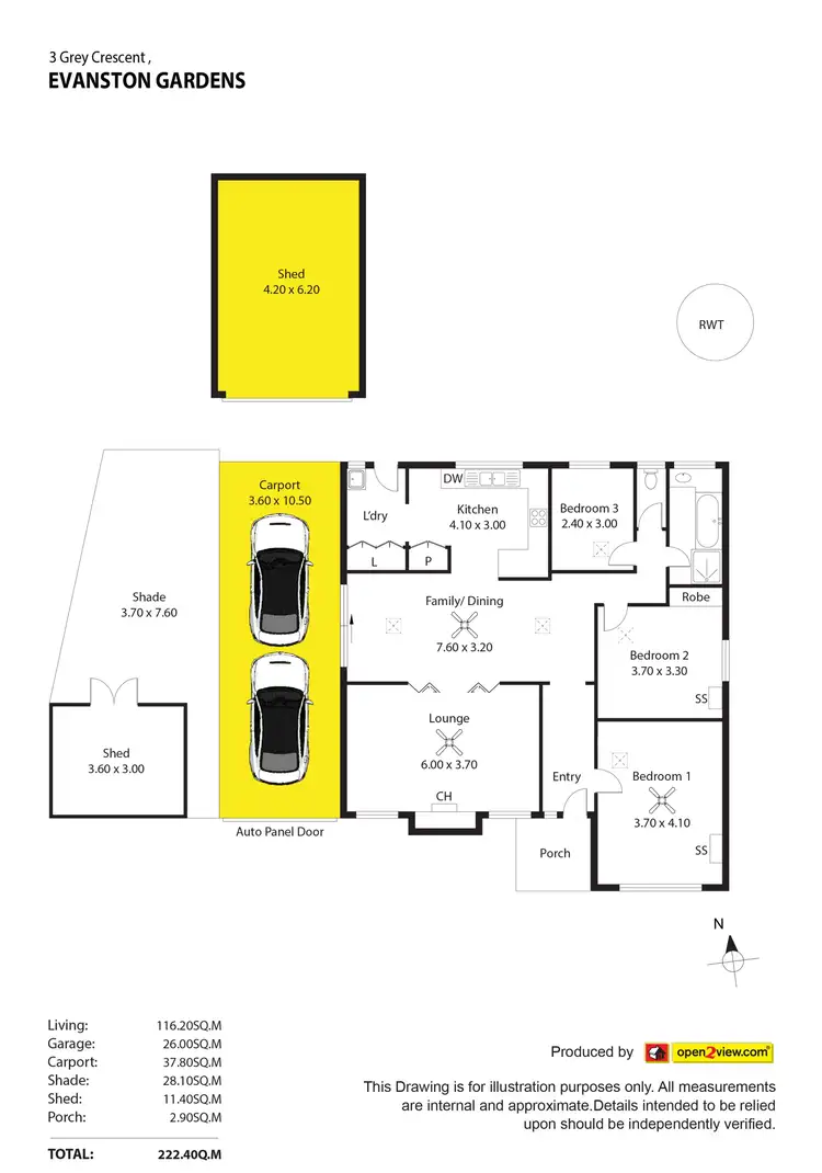 Floorplan of Homely house listing, 3 Grey Crescent, Evanston Gardens SA 5116