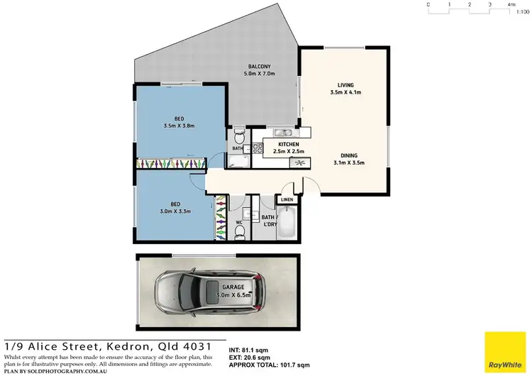 Floorplan of Homely unit listing, 1/9 Alice Street, Kedron QLD 4031