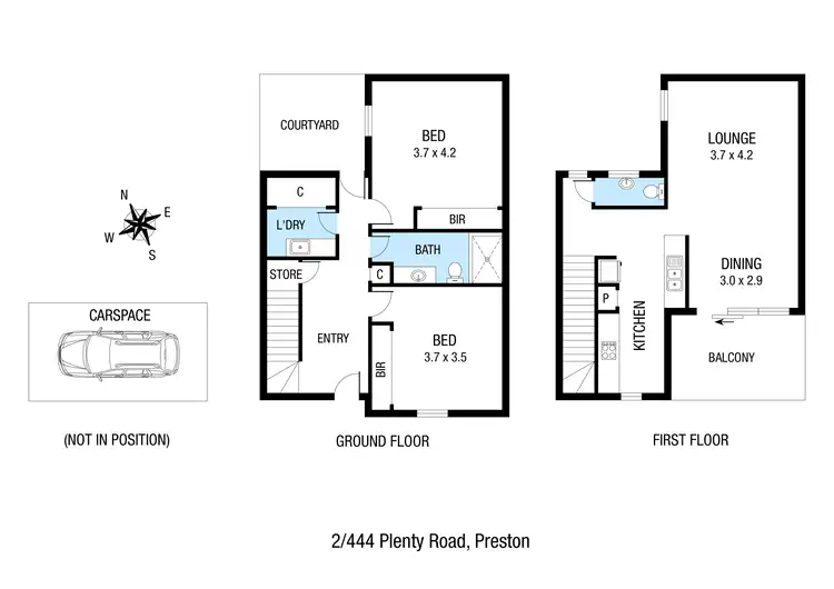 Floorplan of Homely townhouse listing, 2/444 Plenty Road, Preston VIC 3072
