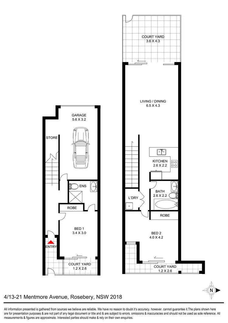 Floorplan of Homely apartment listing, 4/13-15 Mentmore Avenue, Rosebery NSW 2018