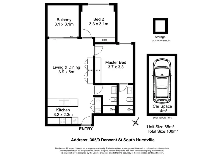 Floorplan of Homely apartment listing, 305/9 Derwent Street, South Hurstville NSW 2221