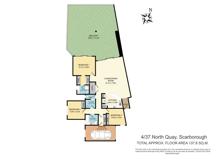 Floorplan of Homely unit listing, 4/37 North Quay, Scarborough QLD 4020