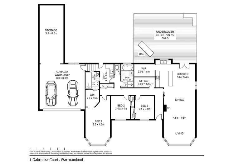 Floorplan of Homely house listing, 1 Gabreka Court, Warrnambool VIC 3280