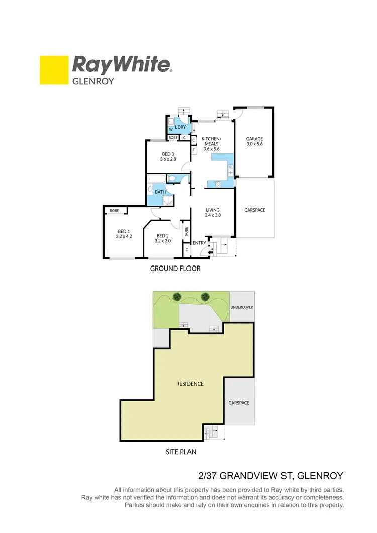 Floorplan of Homely unit listing, 2/37 Grandview Street, Glenroy VIC 3046