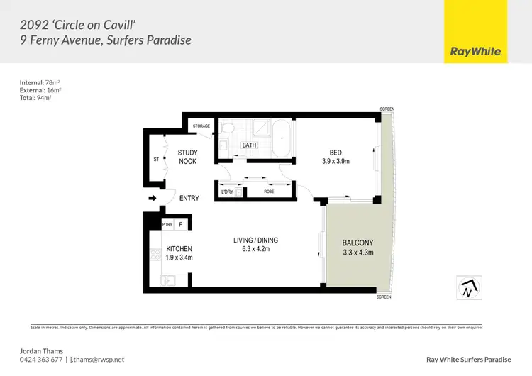 Floorplan of Homely apartment listing, 2092/9 Ferny Avenue, Surfers Paradise QLD 4217