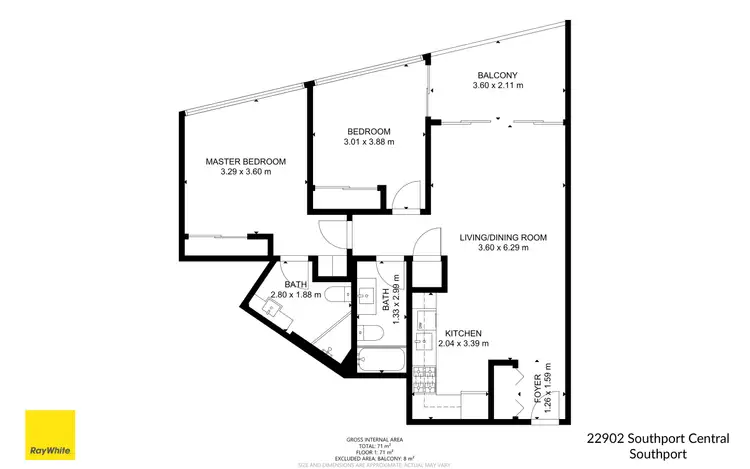 Floorplan of Homely apartment listing, 22902/5 Lawson Street, Southport QLD 4215