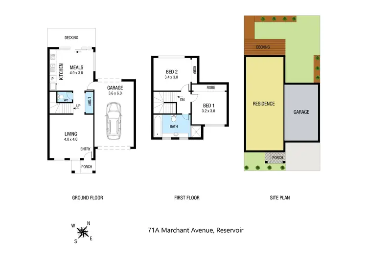 Floorplan of Homely townhouse listing, 71C Marchant Avenue, Reservoir VIC 3073
