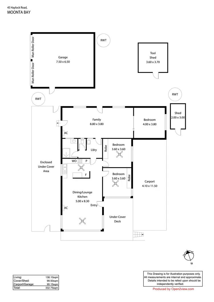 Floorplan of Homely house listing, 45 Haylock Road, Moonta Bay SA 5558