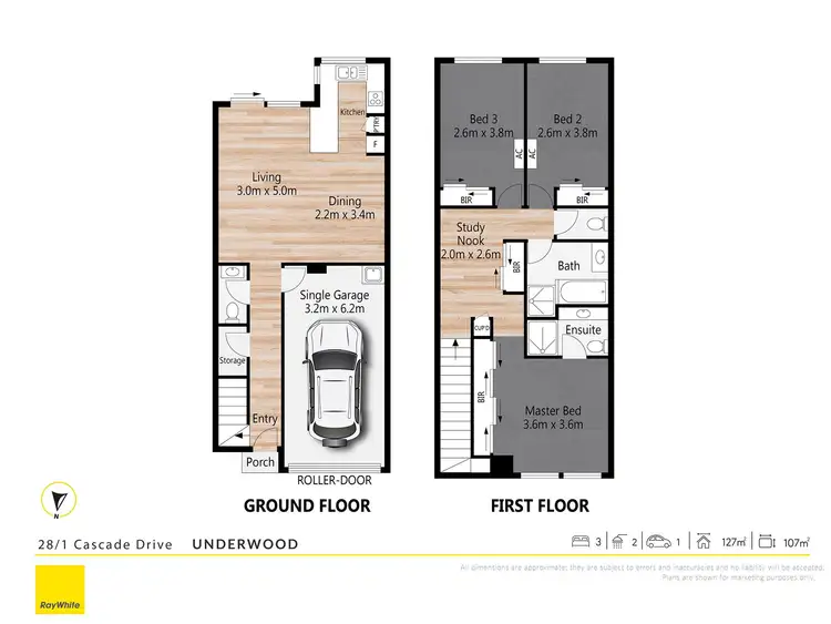 Floorplan of Homely townhouse listing, 28/2-10 Cascade Drive, Underwood QLD 4119